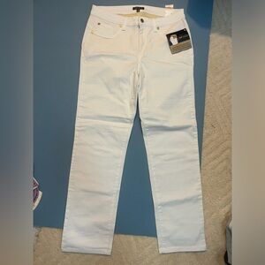 New 360 Sculpt IMAN women bootcut White tummy Soft Giving stretch jeans 10 Pant